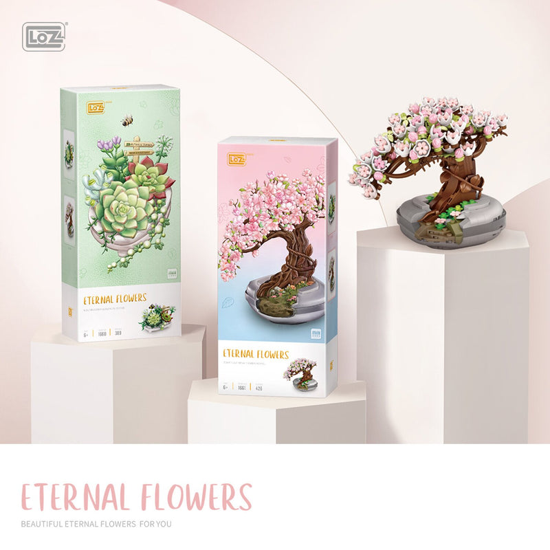Loz LOZ Mini Blocks - Eternal Flowers Garden Series - Succulent Potted Plant  10 x 6 x 22 cm