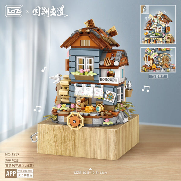 Loz LOZ Mini Blocks -  Windmill Music Box  26 x 19 x 8cm