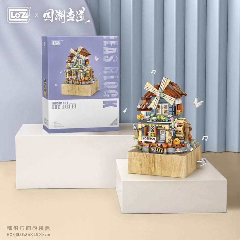 Loz LOZ Mini Blocks -  Windmill Music Box  26 x 19 x 8cm