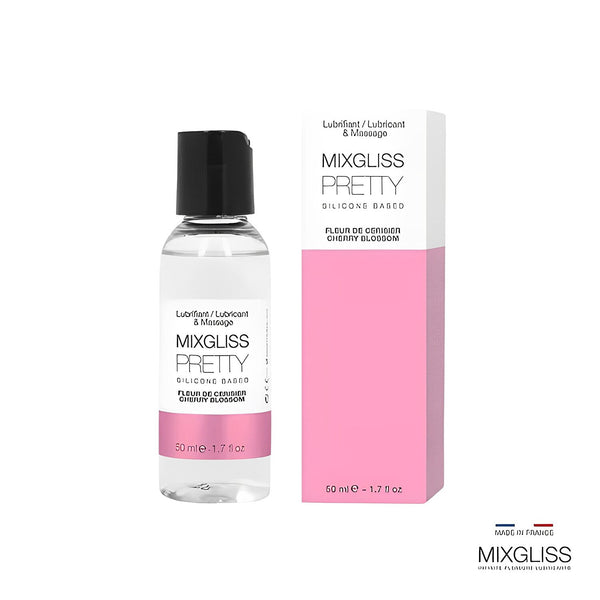 MIXGLISS Pretty 2 In 1 Silicone Based Lubricant & Massage - Cherry Blossom  50ml / 1.7oz
