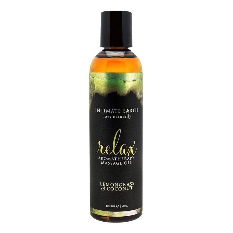 Intimate earth Relax Massage Oil - Lemongrass & Coconut  120ml / 4oz
