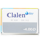 Clalen 1 Day Ultra-Soo Clear Contact Lenses -4.00  30pcs