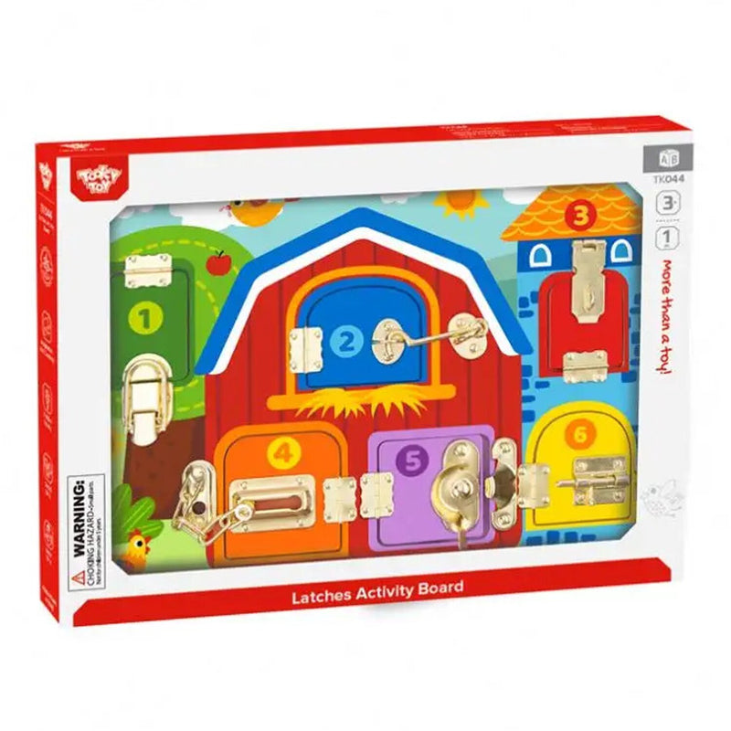 Tooky Toy Co Latches Activity Board  40x30x4cm