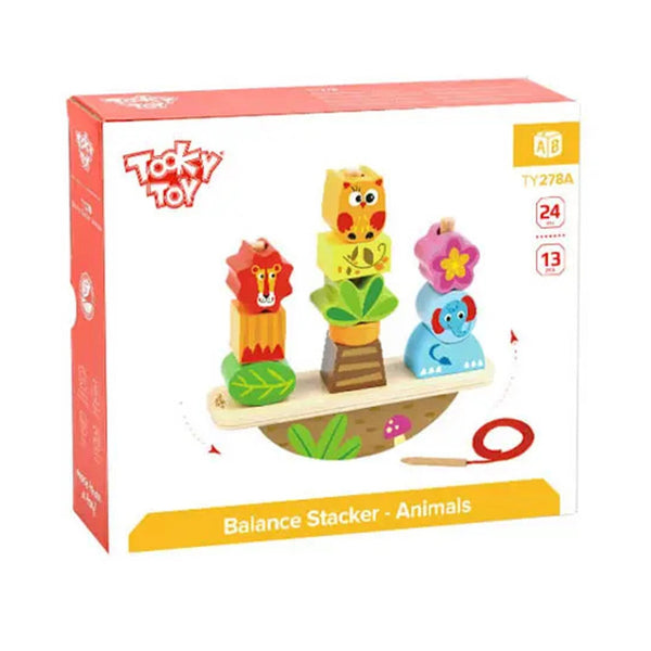 Tooky Toy Co Balance Stacker - Animals  20x7x20cm