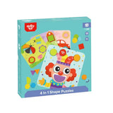 Tooky Toy Co 4 In 1 Shape Puzzles  23x23x5cm