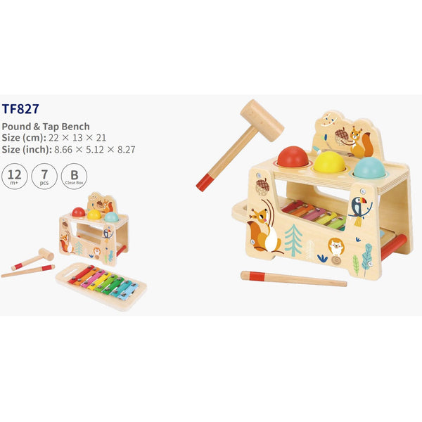 Tooky Toy Co Pound &Tap Bench  22x13x21cm