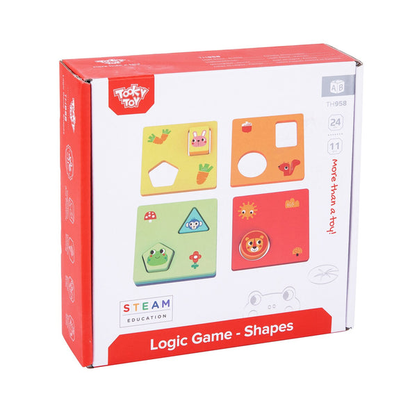 Tooky Toy Co Logic Game-Shapes  13x13x5cm