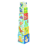 Tooky Toy Co Nesting Boxes - Dinosaur  13x13x13cm