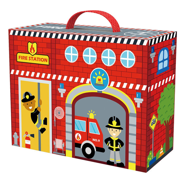 Tooky Toy Co Fire Station Box  30x10x22cm