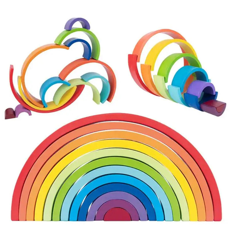 Tooky Toy Co Rainbow Stacker 12pcs  38x19x6cm