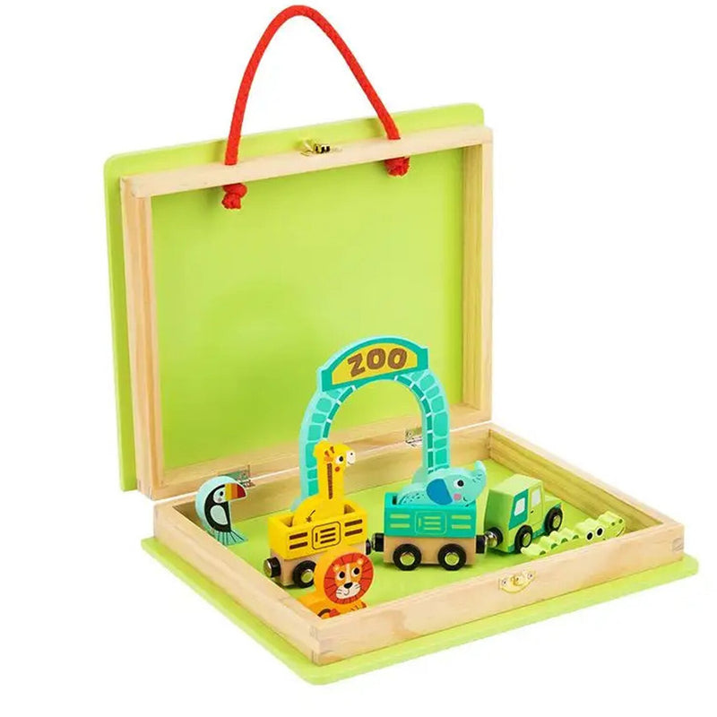 Tooky Toy Co Tabletop Railroad Zoo  30x24x6cm