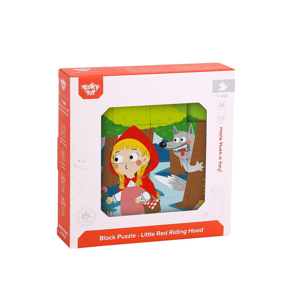 Tooky Toy Co Block Puzzle - Little Red Riding Hood  14x14x4cm