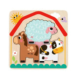 Tooky Toy Co Multi-layered Farm Puzzle  17x17x2cm