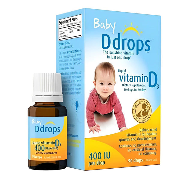 Baby DDrops Baby DDrops liquid vitamin D3 400 International units - 90 drops (2.5ml)  2.5ml
