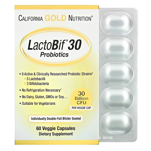 California Gold Nutrition LactoBif Probiotics 30 Billion CFU - 60pcs  60pcs/box