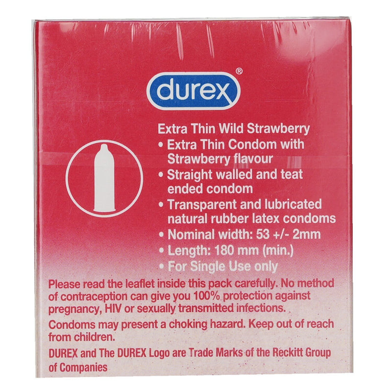 Durex Extra Thin Condom 10pcs - Wild Strawberry  10pcs/box