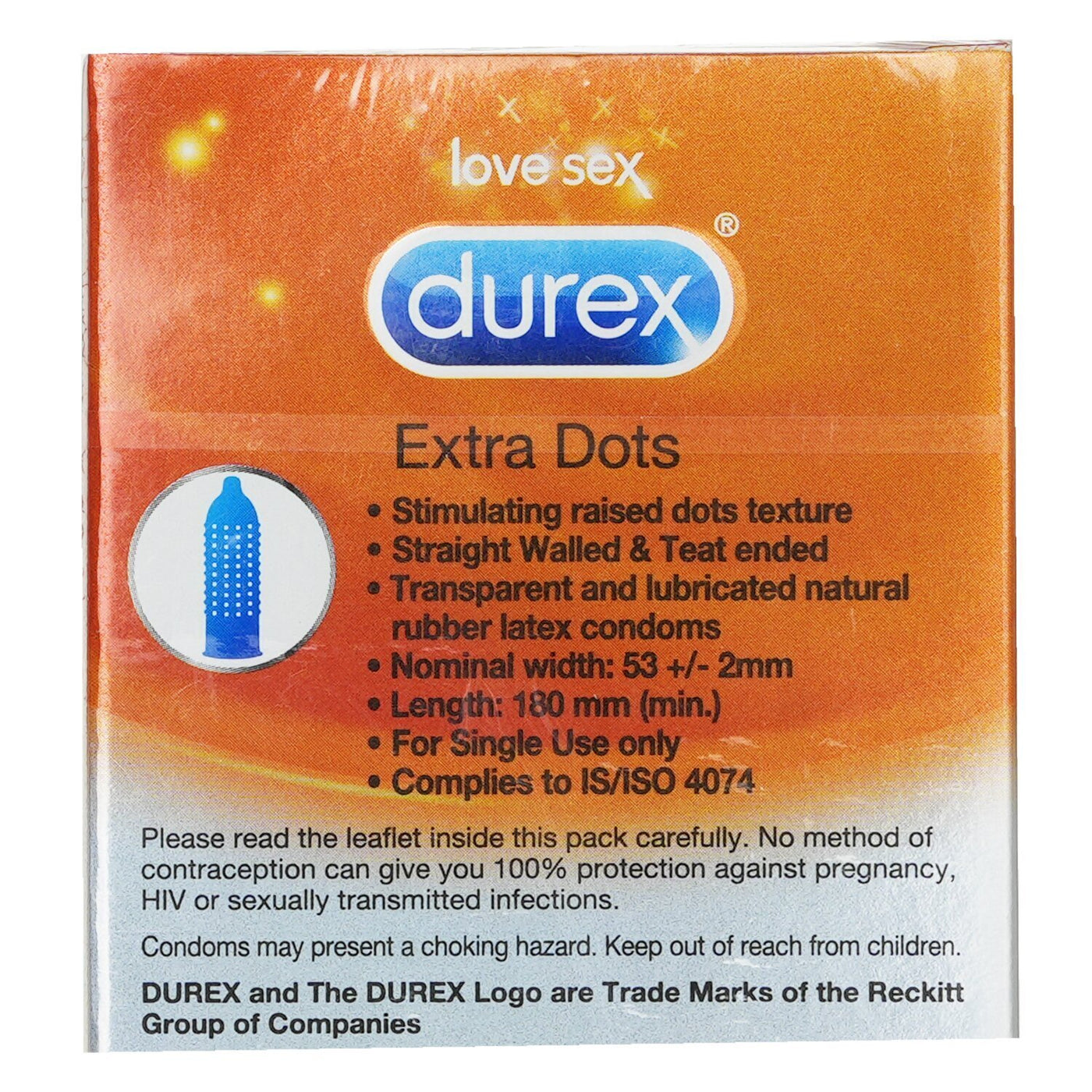 Durex Extra Dots Condoms 10pcs 10pcs/box Fresh Beauty Co. USA Durex Extra Dots Condoms 10pcs 10pcs/box Fresh Beauty Co. USA
