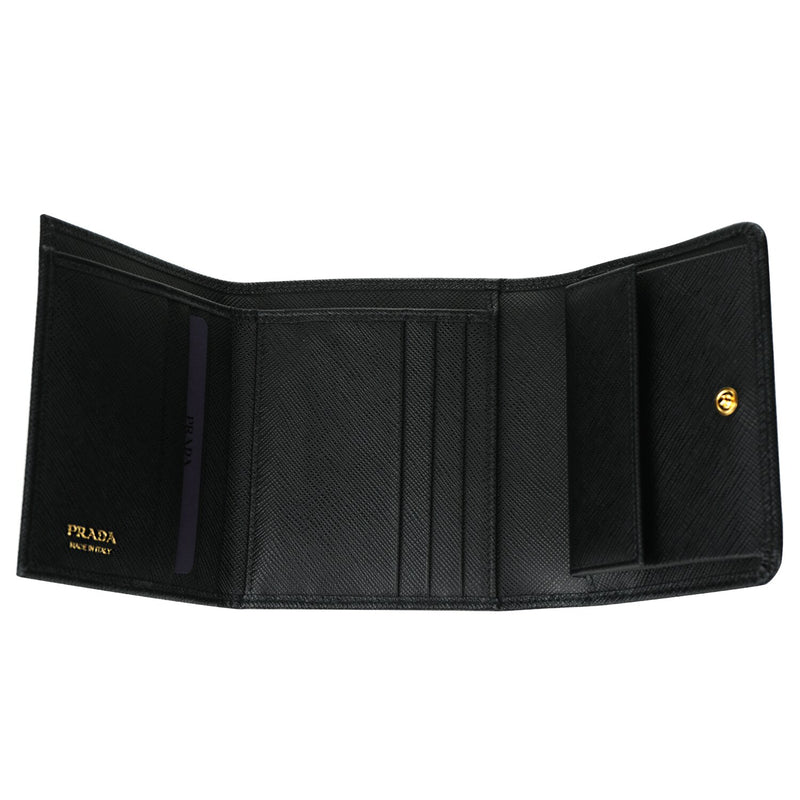 Prada 1MH176  Saffiano Leather Short Trifold Clasp Wallet  Fixed Size