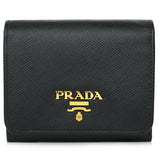 Prada 1MH176  Saffiano Leather Short Trifold Clasp Wallet  Fixed Size
