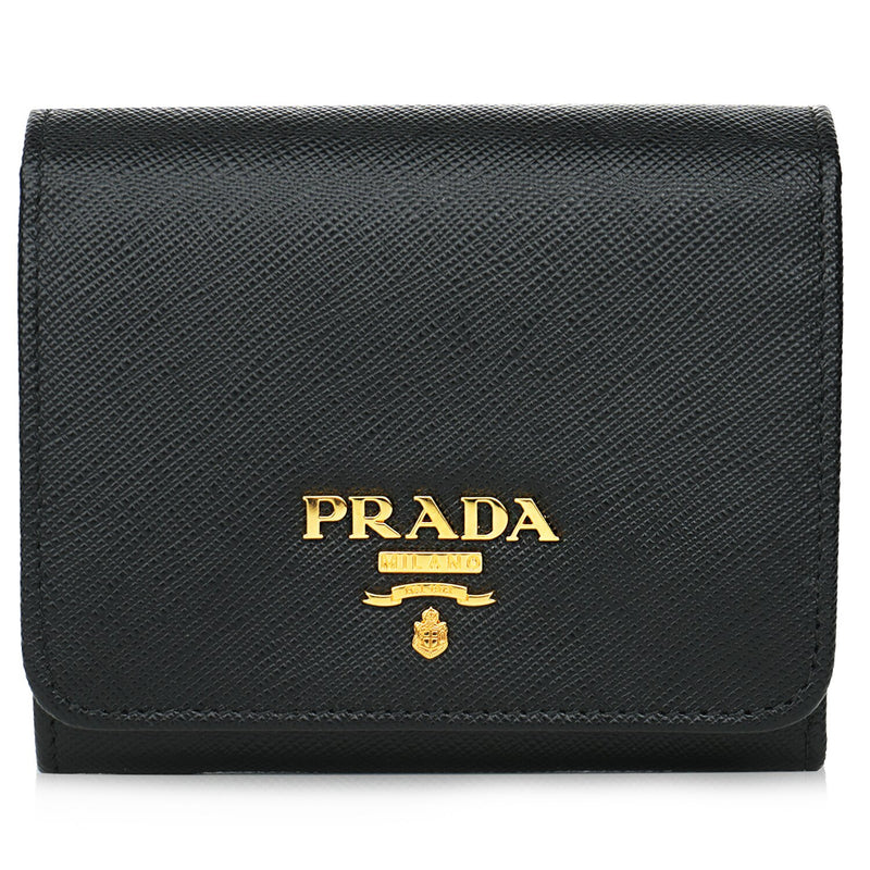 Prada 1MH176  Saffiano Leather Short Trifold Clasp Wallet  Fixed Size
