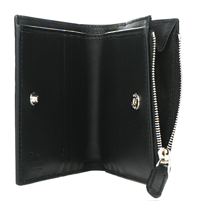 Gucci 544475 Micro GG Guccissima Leather Small Bifold Wallet Black  Fixed Size