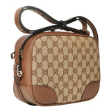 Gucci 449413 Canvas Leather GG BREE Crossbody Camera Bag  Fixed Size