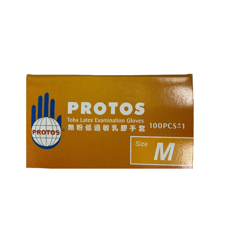 KQ Protos - Latex Examination Gloves -white (M)  M