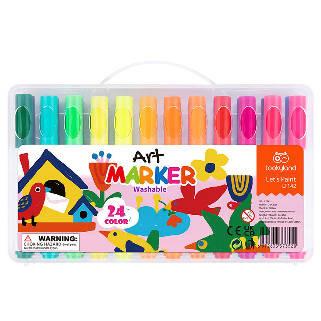 Tookyland Washable Pen Markers Safe for Kids 12/24 Colors