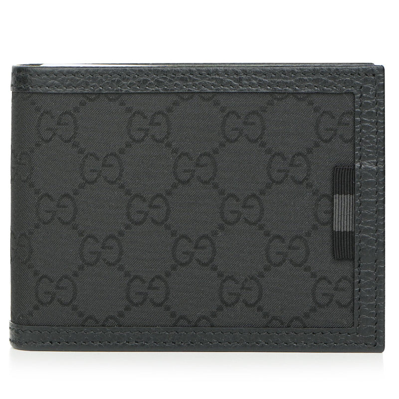 Gucci Canvas Web Tab GG Guccissima Trifold Wallet 217044  Fixed Size