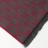 Gucci HALF GG LOGO WOOL SCARF  344994  Fixed Size
