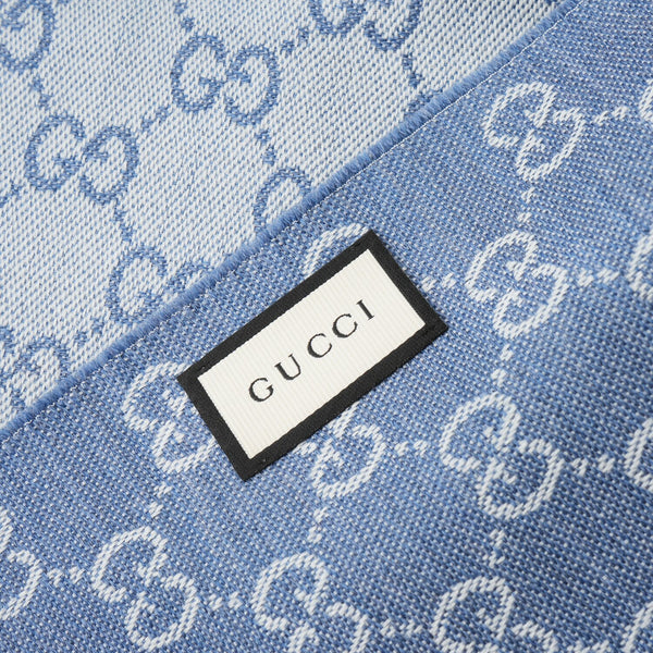 Gucci HALF GG LOGO WOOL SCARF 344994  Fixed Size