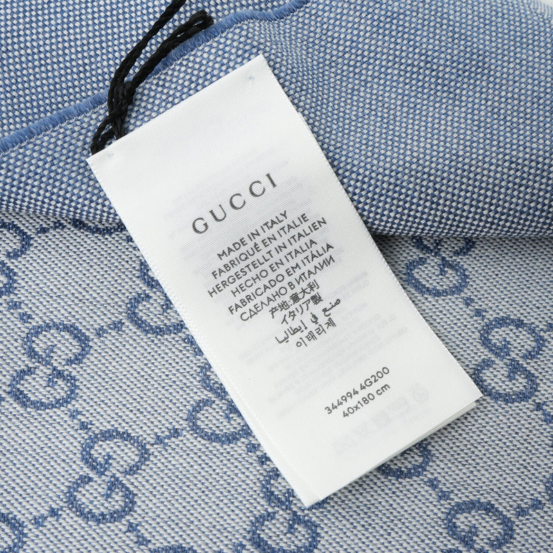 Gucci HALF GG LOGO WOOL SCARF 344994  Fixed Size