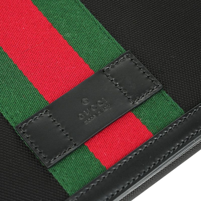Gucci Techno Canvas Web Stripe Black Messenger Bag 630921  Fixed Size