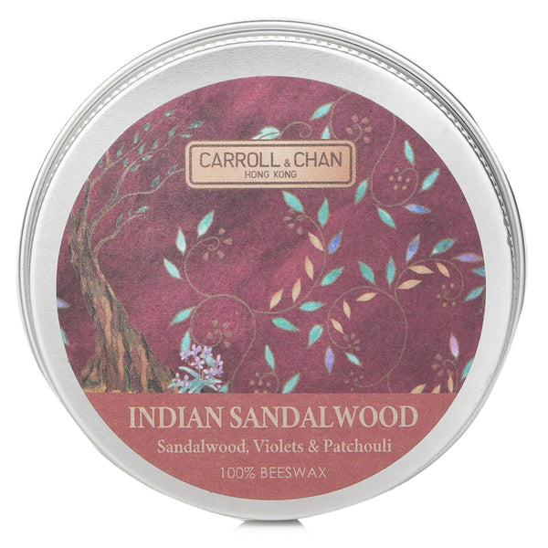Carroll & Chan 100% Beeswax Mini Tin Candle - # Indian Sandalwood (Sandalwood, Violets & Patchouli)  1pcs