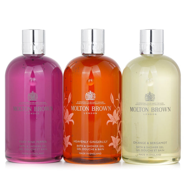 Molton Brown Floral & Citrus Bath&Shower Gel Set (Fiery Pink Pepper-300ml&Ltd.Ed.Heavenly Gingerlily-300ml&Orange and Bergamot-300ml)  3x300ml/10oz