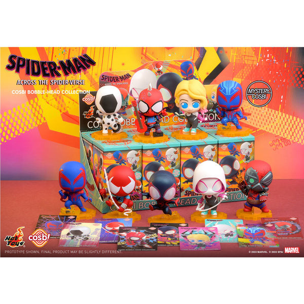 Hot Toys Spider-Man: Across The Spider-Verse Cosbi Bobble-Head Collection (Case of 8 Blind Boxes)  25x11x13cm