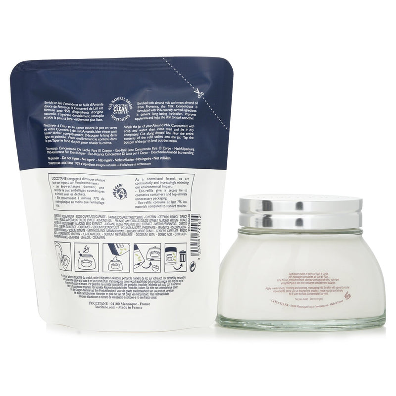 L'Occitane Almond Duo Milk Concentrate & Eco-Refill Collection  200mlx2