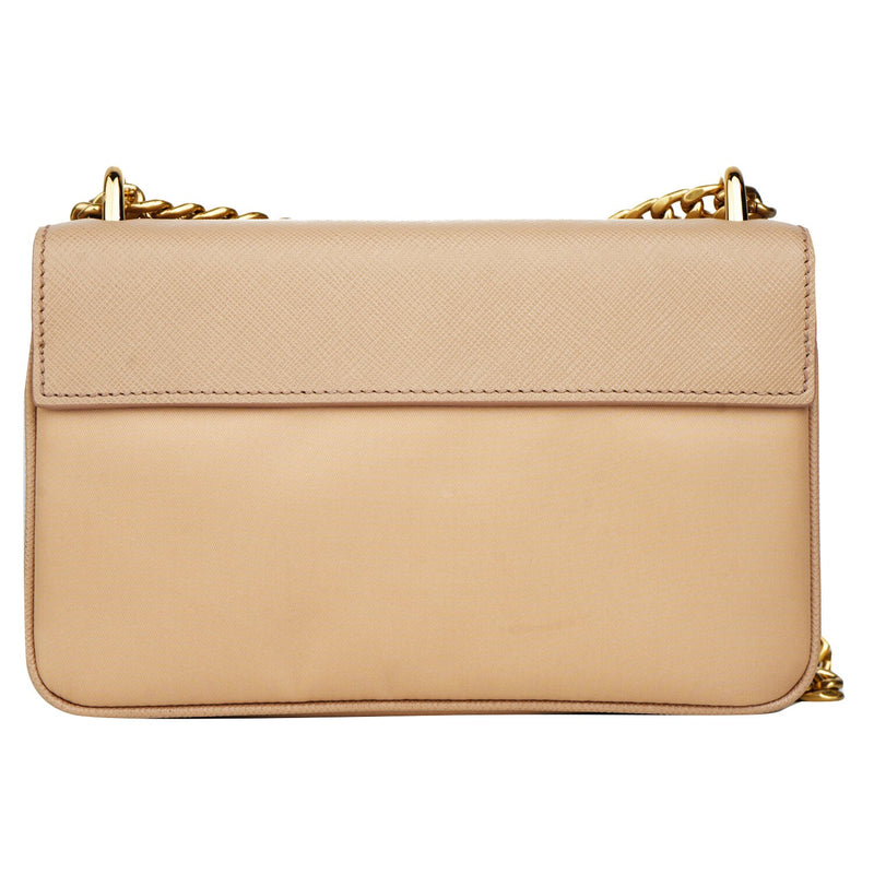 Prada Prada Plain Leather Logo Handbag 1BD144  Nude