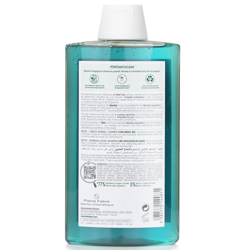 Klorane Shampoo With Organic Mint (Detox Normal Hair)  400ml/13.5oz