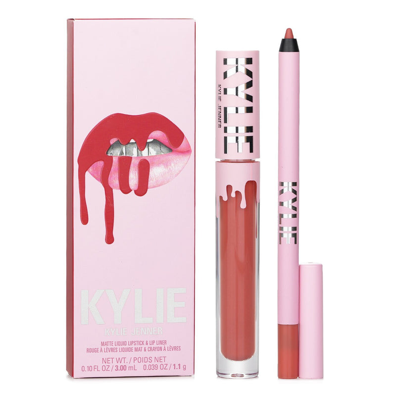 Kylie By Kylie Jenner Matte Lip Kit: Matte Liquid Lipstick 3ml + Lip Liner 1.1g - # 801 Queen  2pcs