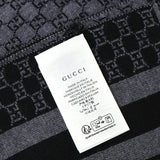 Gucci Wool Web Stripe GG Guccissima Scarf 438253  Black