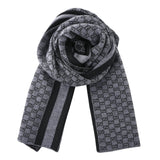 Gucci Wool Web Stripe GG Guccissima Scarf 438253  Black