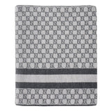 Gucci Wool Web Stripe GG Guccissima Scarf 438253  Grey