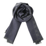 Gucci HALF GG LOGO WOOL SCARF 344994  Black