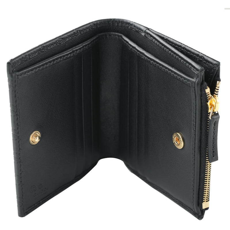 Gucci Micro GG Guccissima Leather Small Bifold Wallet 510318  Black