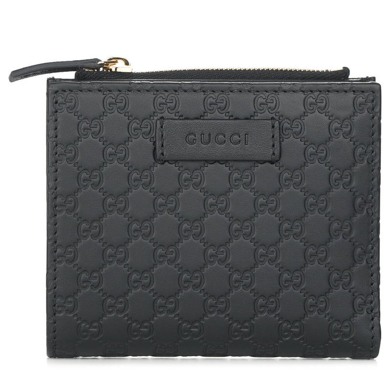 Gucci Micro GG Guccissima Leather Small Bifold Wallet 510318  Black