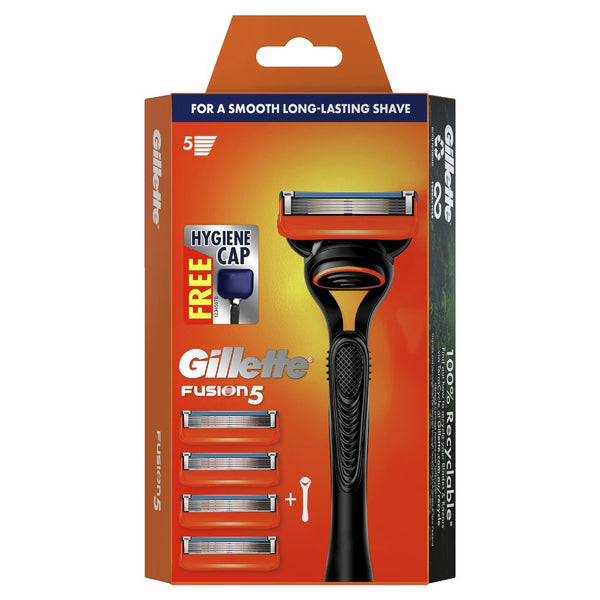 Gillette Fusion Razor Handle + 4 Cartridges