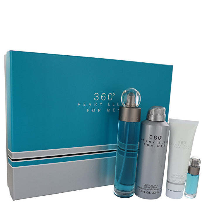 Perry Ellis Perry Ellis 360 Gift Set - Eau De Toilette Spray + 6.8 oz Body Spray + 3 oz Shower Gel + Mini Eau De Toilette Spray 3.4 oz