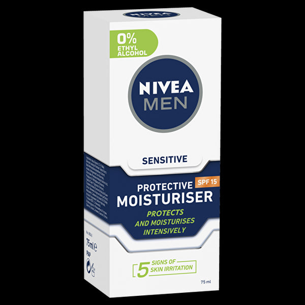 Nivea Men Moisturiser Protective Sensitive Spf15 75ml/2.5oz