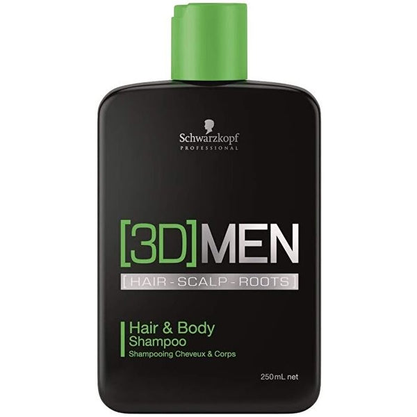 Schwarzkopf 3D MEN Hair Scalp Roots Hair & Body Shampoo 250ml/8.4oz